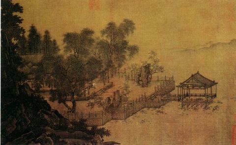 318,318艺术,刘松年,国画,国画山水,《四景山水图》