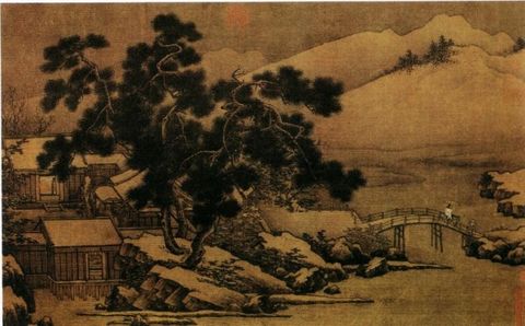 318,318艺术,刘松年,国画,国画山水,《四景山水图》