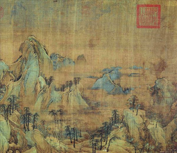 318,318艺术,国画,国画山水,青绿山水,赵伯驹,《江山秋色图》