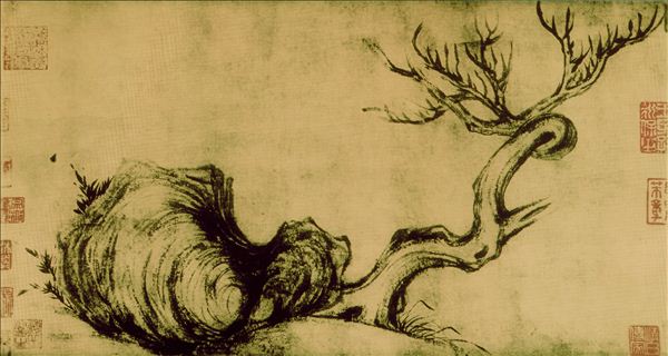 318,318艺术,国画,国画花鸟,苏轼,《枯木竹石图》