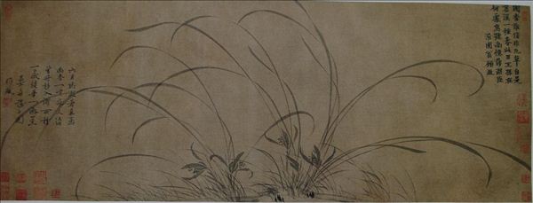 318,318艺术,国画,国画花鸟,赵孟坚,《墨兰图》卷