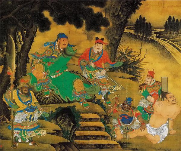 318,318艺术,美术鉴赏,国画人物,商喜,《关羽擒将图》
