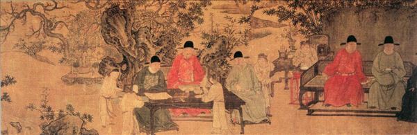 318,318艺术,美术鉴赏,国画人物,谢环,《杏园雅集图》