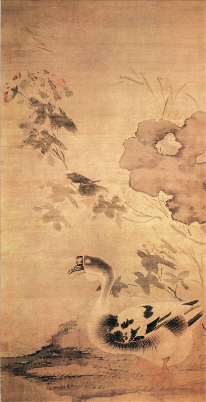 318,318艺术,美术鉴赏,国画花鸟,孙隆,《芙蓉游鹅图》