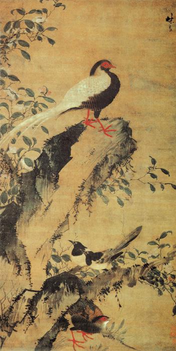 318,318艺术,美术鉴赏,国画花鸟,林良,《山茶白羽图》