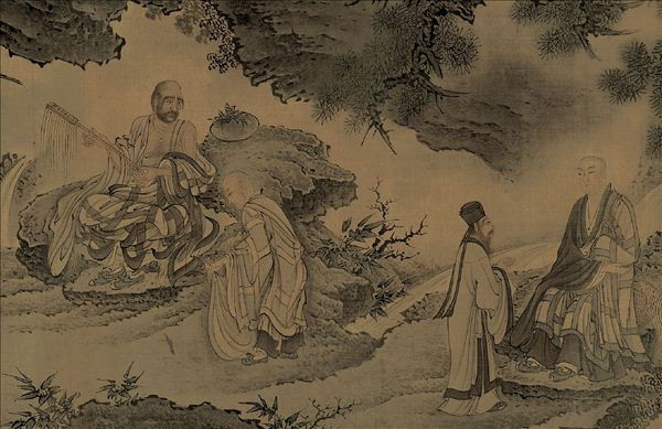 318,318艺术,美术鉴赏,国画人物,戴进,《达摩智慧能六代祖师像》