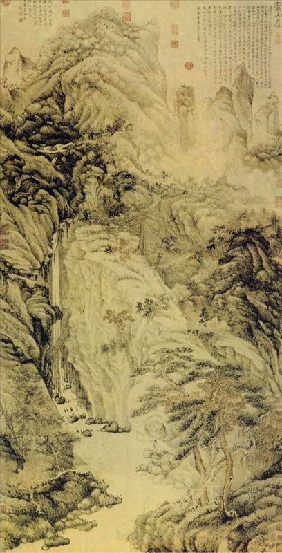 318,318艺术,美术鉴赏,国画山水,沈周,《庐山高图》,