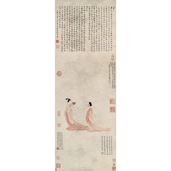 318,318艺术,美术鉴赏,国画人物,文徵明,《湘君湘夫人图》