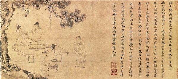 318,318艺术,美术鉴赏,国画,国画人物,杜堇,《古贤诗意图》