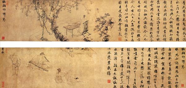 318,318艺术,美术鉴赏,国画,国画人物,杜堇,《古贤诗意图》
