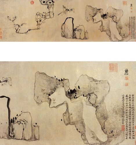 318,318艺术,美术鉴赏,国画,国画人物,陈洪绶,《梅石峡蝶图》