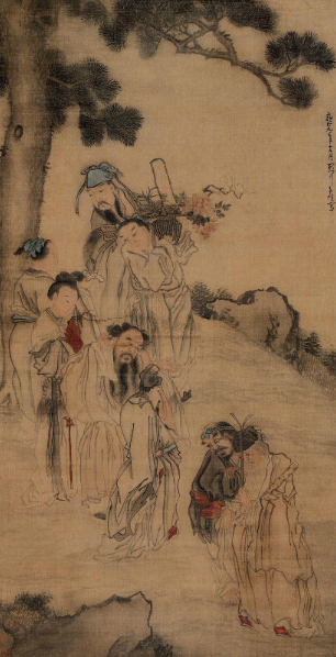 318,318艺术,美术鉴赏,国画,国画人物,扬州八怪,黄慎,《八仙图》