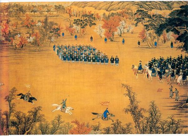 318,318艺术,美术鉴赏,国画,国画人物,郎世宁,《马术图》
