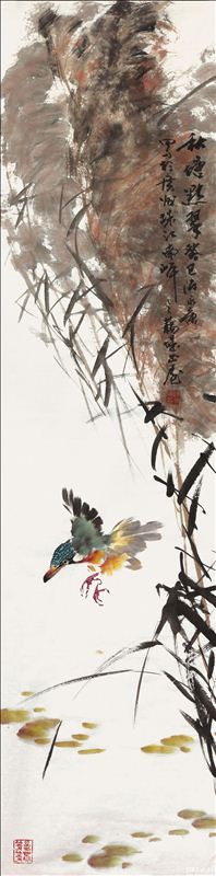 318,318艺术,陈永康,国画,国画花鸟,《秋塘点翠》
