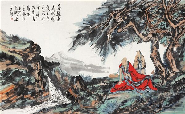 318,318艺术,艺术品交易网站,范扬,国画,《红衣罗汉》