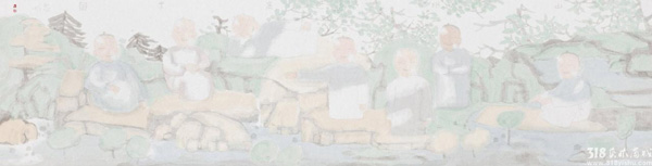 318,318艺术,艺术品网站,田黎明,国画,国画人物,《山水高士图》